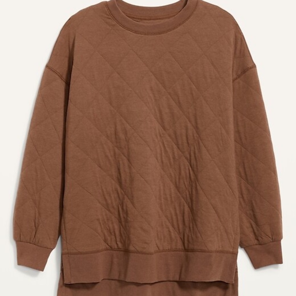 Brown Quilted Sweatshirt